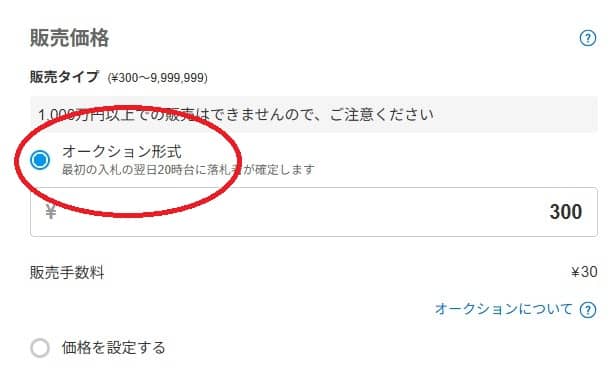 オークション出品